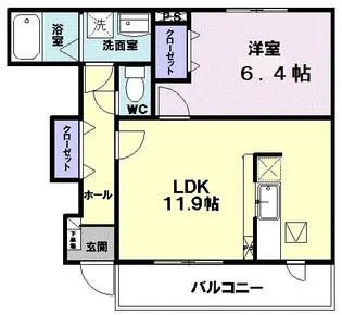 メゾン・ボヌール【1階】の間取り