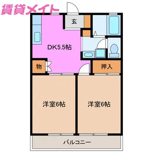 ハピネス三田【1階】の間取り