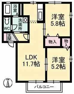 ディアス昭和II【2階】の間取り