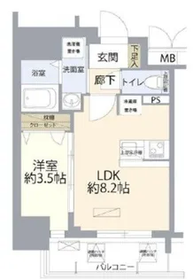 ディアレイシャス湊川公園【11階】の間取り