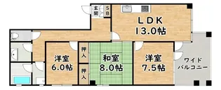 シオンズガーデン花川 旧おおきに花川サニーアパートメント【3階】の間取り