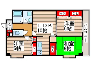 ハナミズキ宮園【3階】の間取り