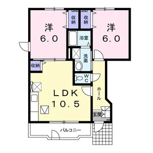 パレ・エクセランPARTI【1階】の間取り