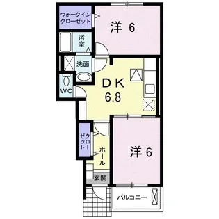 ネオ・ウィステリアB【1階】の間取り