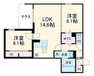 プリド【1階】の間取り