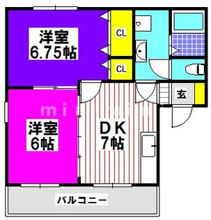 セジュールフクモリヤII【1階】の間取り