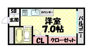 大国町池田マンション【9階】の間取り