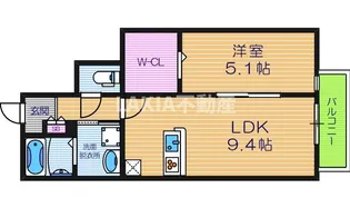 スクエアプレイス桑津【1階】の間取り