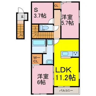 アムール久喜A棟【2階】の間取り
