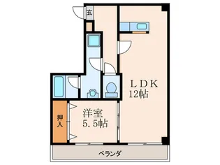 フロントリバー東難波【4階】の間取り