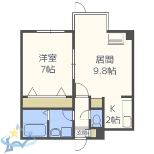 フレンドリー山の手【4階】の間取り