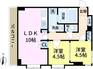 ライオンズマンション西新小岩【2階】の間取り