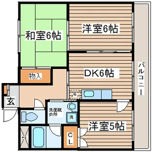クレストール七北田公園【3階】の間取り