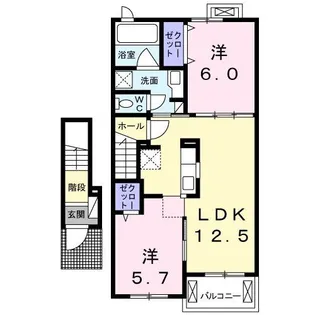 ポルトボヌール【2階】の間取り