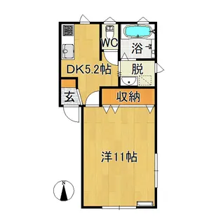 コーポ苺原【1階】の間取り