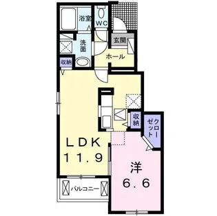 ウーナ フェリチタ ヤハギ【1階】の間取り