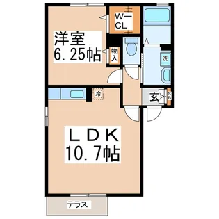 グリーンパークII光の森【1階】の間取り