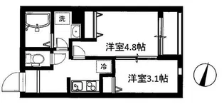 Belleville Sasazuka ベルヴィルササヅカ【2階】の間取り