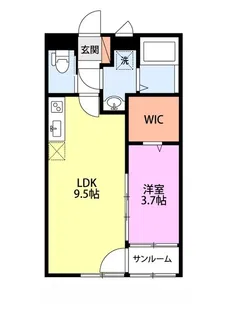 サニープレイス蓮潟【1階】の間取り