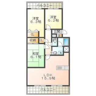 グラン・ポルト別名【2階】の間取り