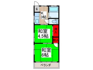 竹中コ-ポ【2階】の間取り