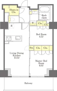 プライムメゾン江古田の杜ウェスト【4階】の間取り