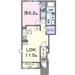 エトワール B(上稲吉)【1階】の間取り