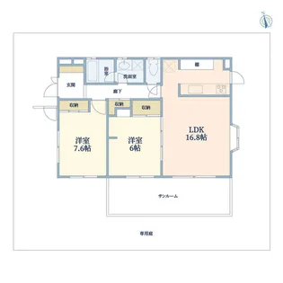 大橋マンション【1階】の間取り