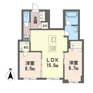 クレスティーク【1階】の間取り