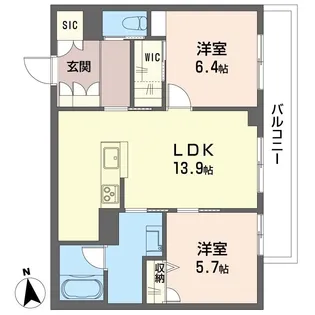 コンフォート ミヤビ【2階】の間取り