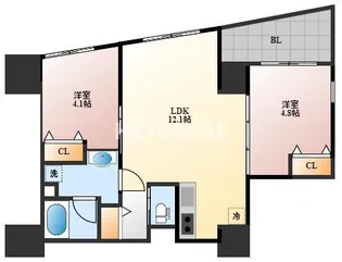 VIVIAヴィヴィア【8階】の間取り