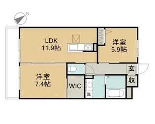 ヴィルシーナ【1階】の間取り