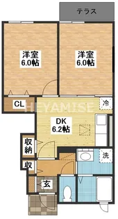 エスポアメゾンB【1階】の間取り