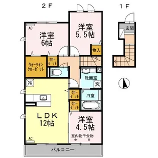 ルミエール ド エスポワール I【2階】の間取り