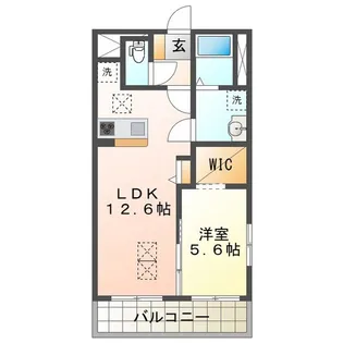 1LDKの間取り画像