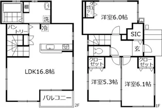 東京都板橋区成増1【一戸建】の間取り