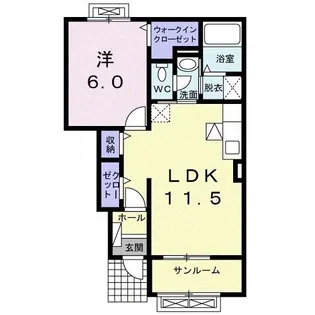 セレーナ ミミ I【1階】の間取り