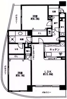 2LDKの間取り画像