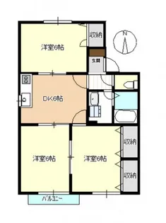 あくらコーポ B【2階】の間取り
