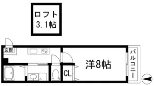 レジデンス石橋【1階】の間取り