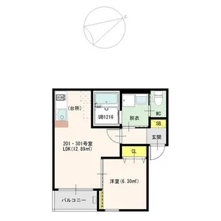 福岡県福岡市東区箱崎4【アパート】の間取り