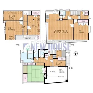 東京都新宿区矢来町【一戸建】の間取り