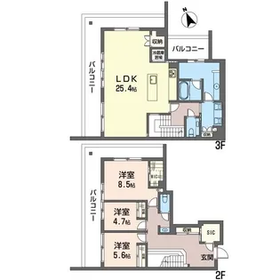 シャーメゾンステージ柿の木坂【2階】の間取り