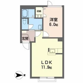 シャーメゾンロティスII【2階】の間取り
