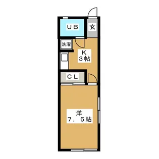 リバーサイドコーポ西村【2階】の間取り