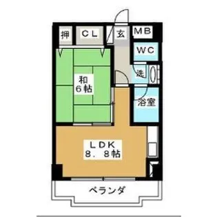 ハイム旭丘【6階】の間取り