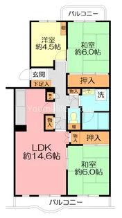 さがみ野パークハイツ(B棟)【1階】の間取り