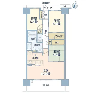 ザ・フロントマークス枚方【10階】の間取り