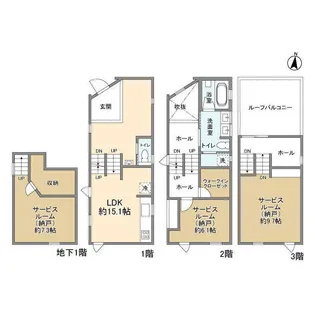 東京都世田谷区奥沢1【一戸建】の間取り