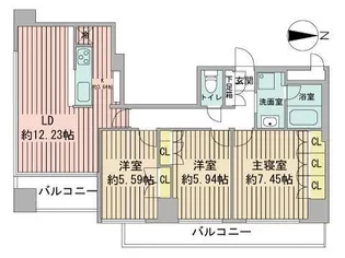 グランカーサ裏参道【9階】の間取り